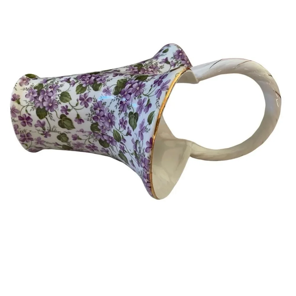 Formalities Violet Chintz Collection Porcelain Basket Vase House Decoration Glas